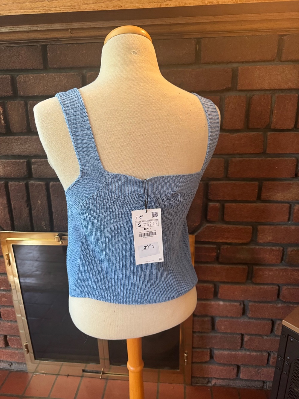 Sleeveless Zara Knit Tank Top in Light Blue - Size S new with tags